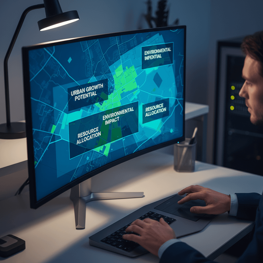 Professional performing detailed map evaluation work with precision