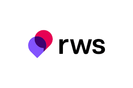 RWS logo with overlapping purple and pink speech bubbles and lowercase black text.